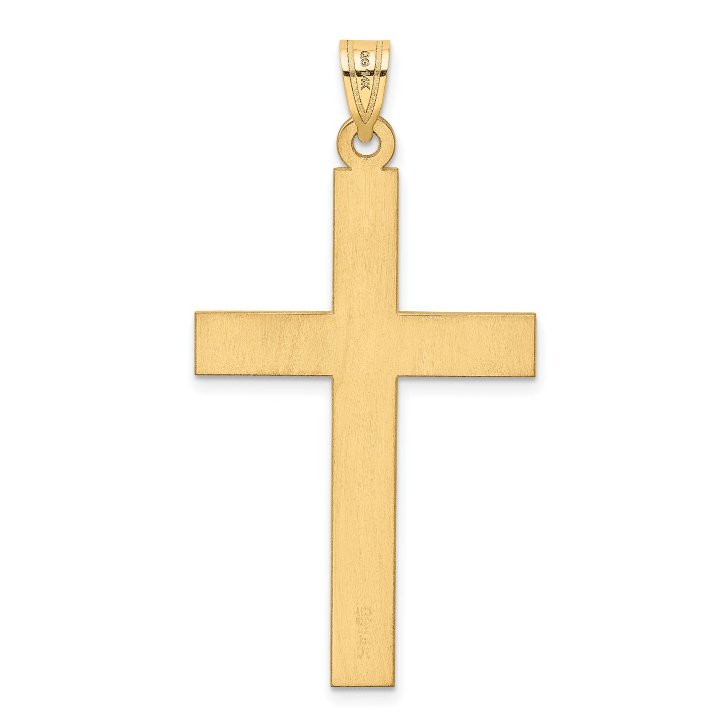 14k Polished .03 carat Diamond Cross Pendant