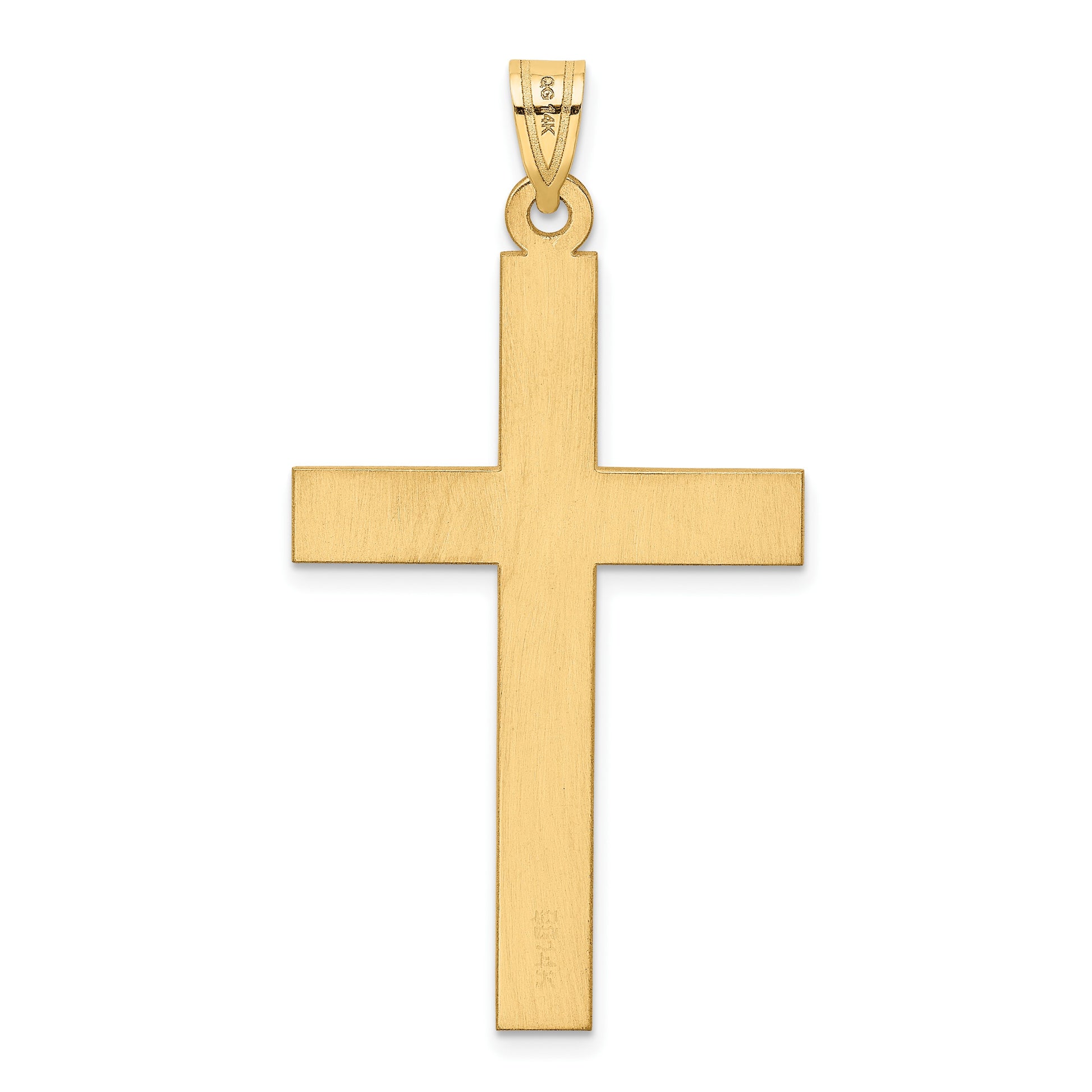 14k Polished .03 carat Diamond Cross Pendant
