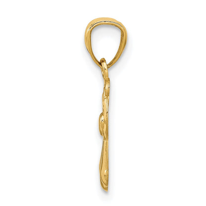 14k Polished Angel with Heart Pendant