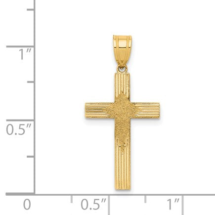 14K Laser Designed Cross Pendant