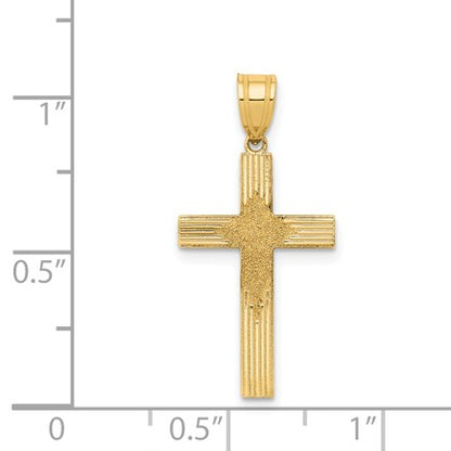 14K Laser Designed Cross Pendant