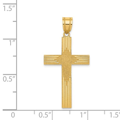 14K Laser Designed Cross Pendant
