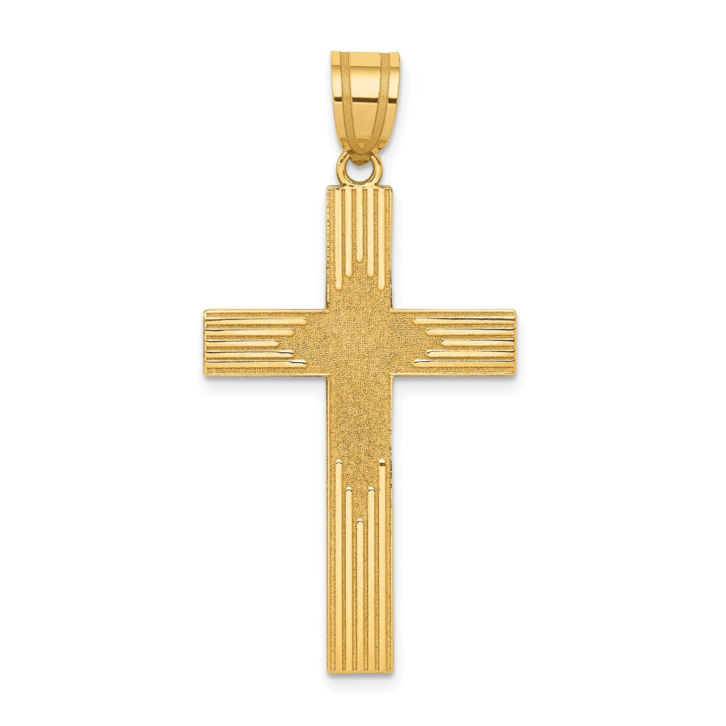 14K Laser Designed Cross Pendant