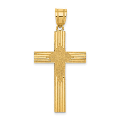14K Laser Designed Cross Pendant