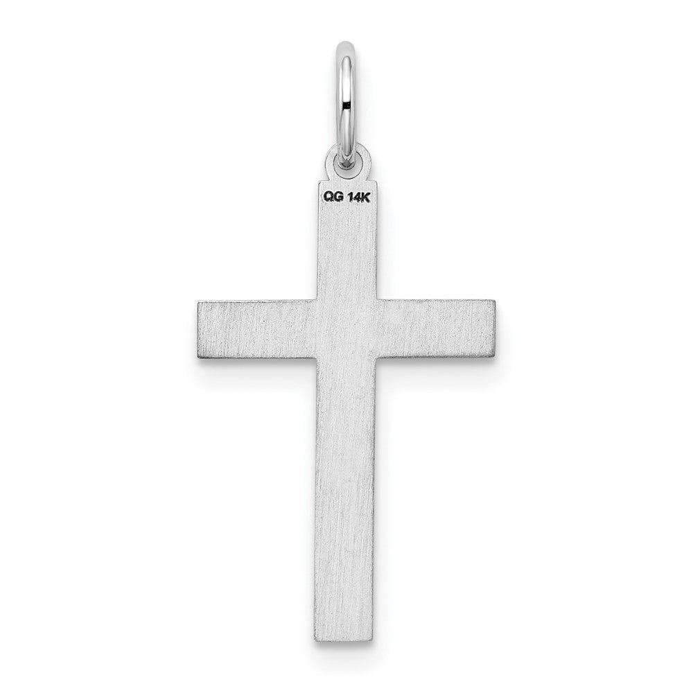 14K White Gold Laser Designed Cross Pendant