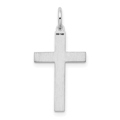 14K White Gold Laser Designed Cross Pendant