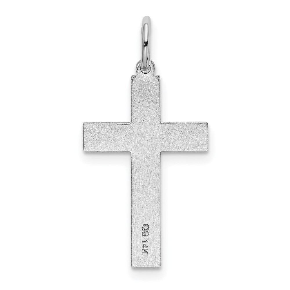 14K White Gold Laser Designed Cross Charm