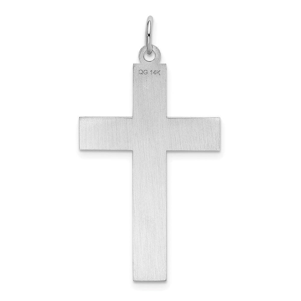 14K White Gold Laser Designed Cross Pendant