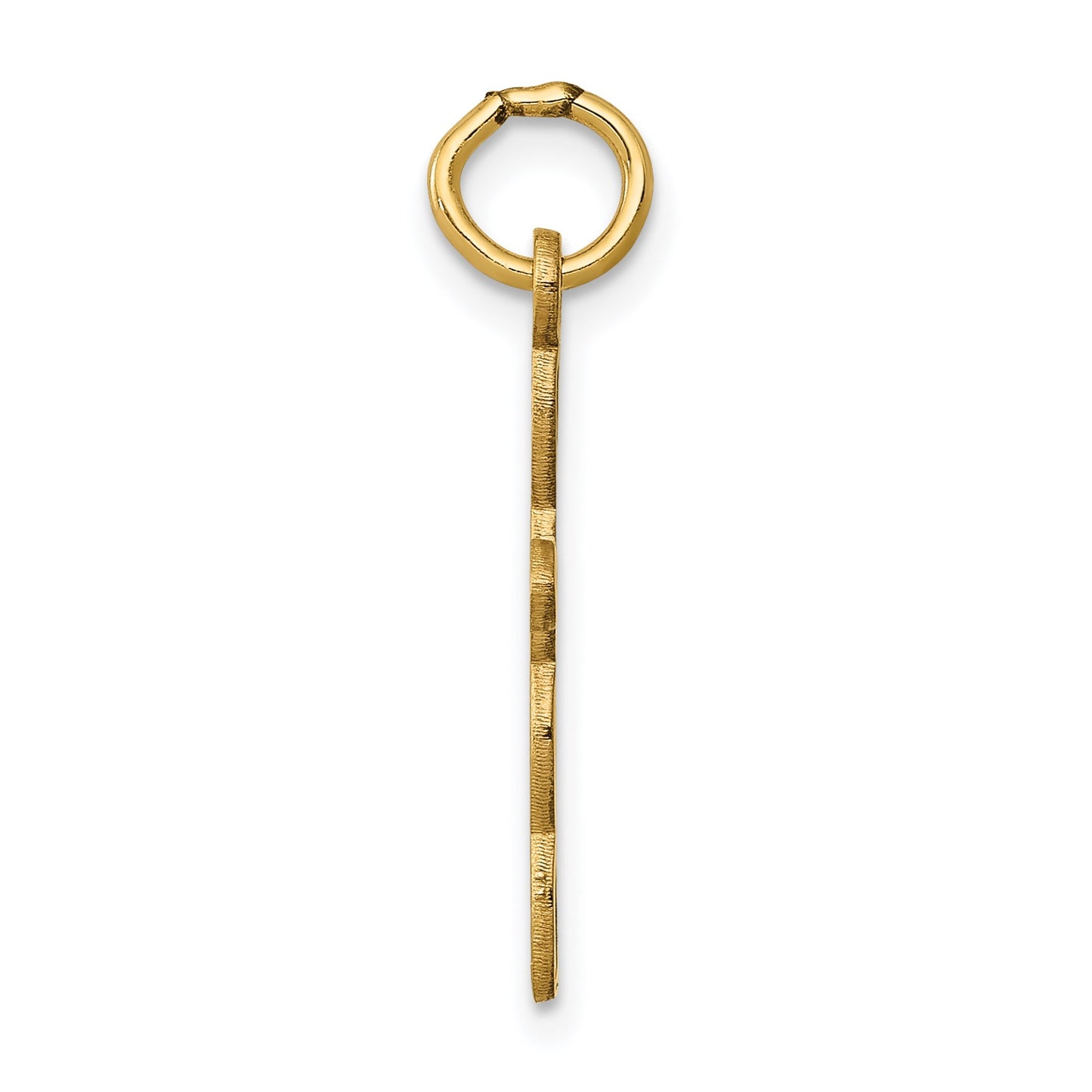 14K Loop with Center Heart Cross Charm