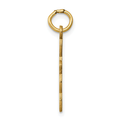 14K Loop with Center Heart Cross Charm