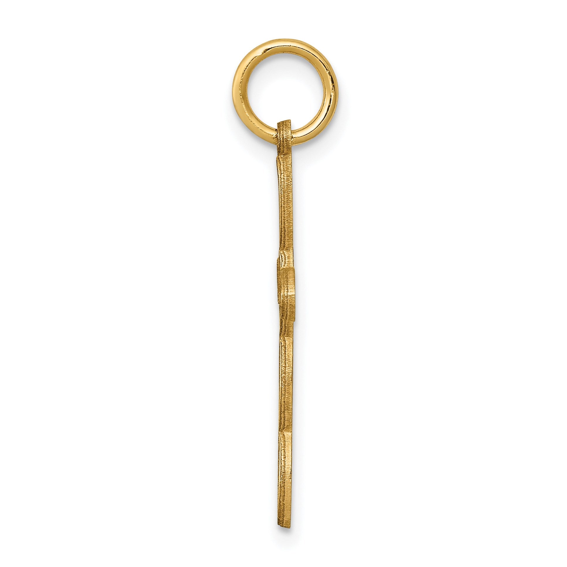 14K Loop with Center Heart Cross Pendant