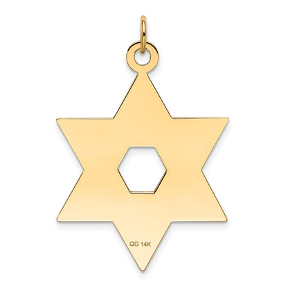 14K Laser Designed Star of David Pendant