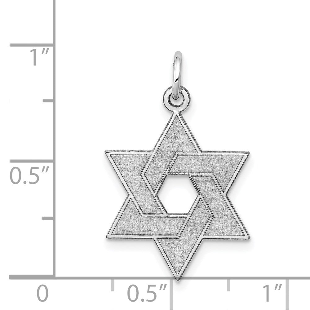 14K White Gold Laser Designed Star of David Pendant