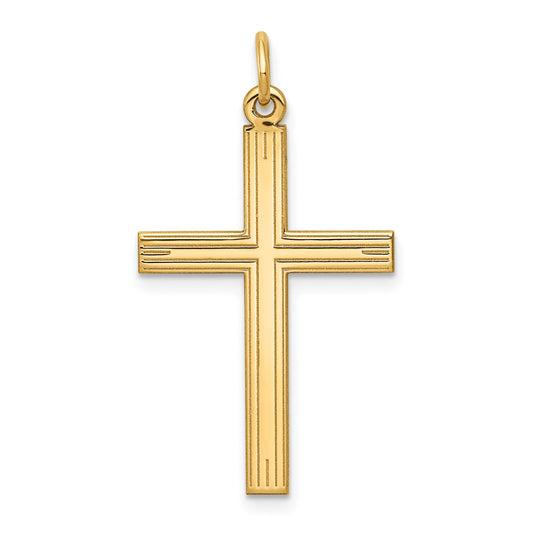 14K Laser Designed Cross Pendant
