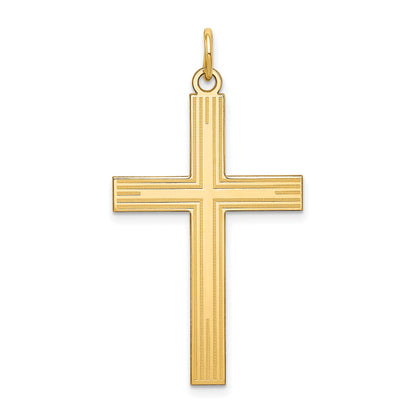 14K Laser Designed Cross Pendant
