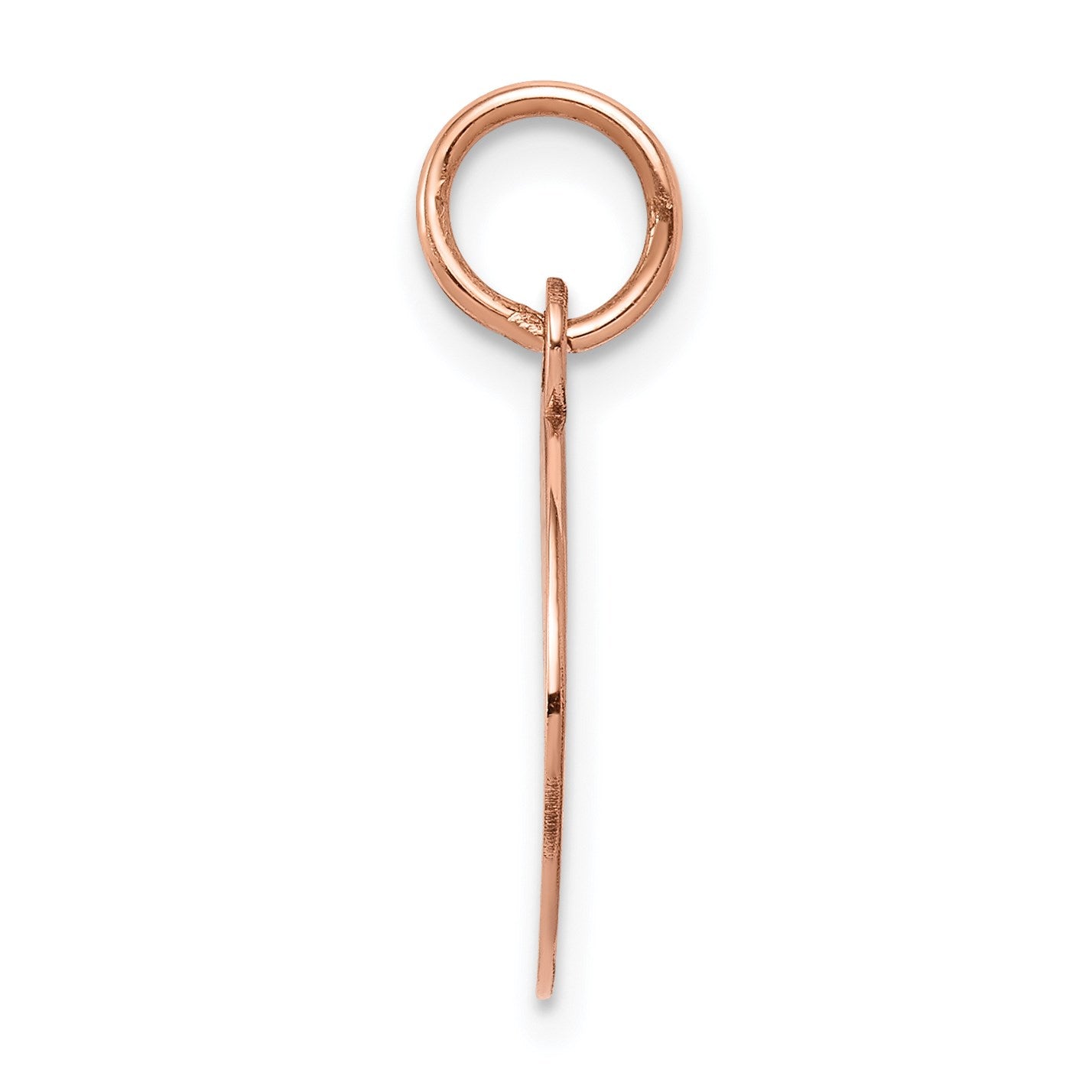 14k Rose Gold Plain .009 Gauge Round Engraveable 12mm Disc Charm