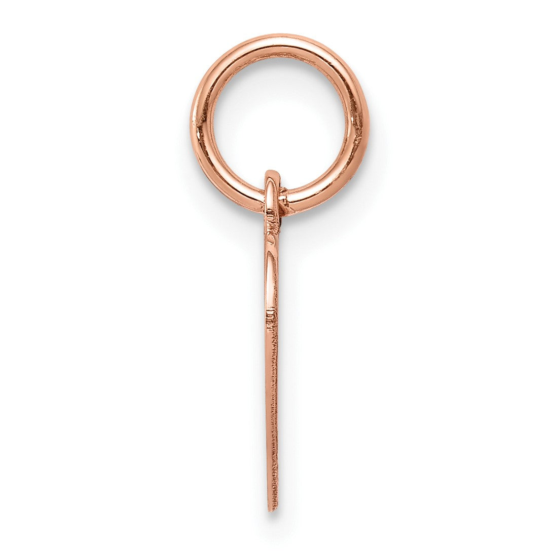 14k Rose Gold Plain .018 Gauge Engraveable Heart 12x10mm Disc Charm