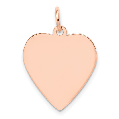 14k Rose Gold Plain .013 Gauge Engraveable Heart 21x20mm Disc Charm