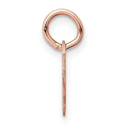 14k Rose Gold Plain .018 Gauge Engravable Heart 10mm Disc Charm