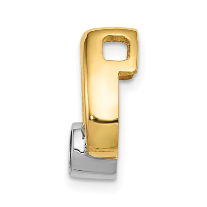 14k Holds 4mm Stone Teardrop Chain Slide Mounting