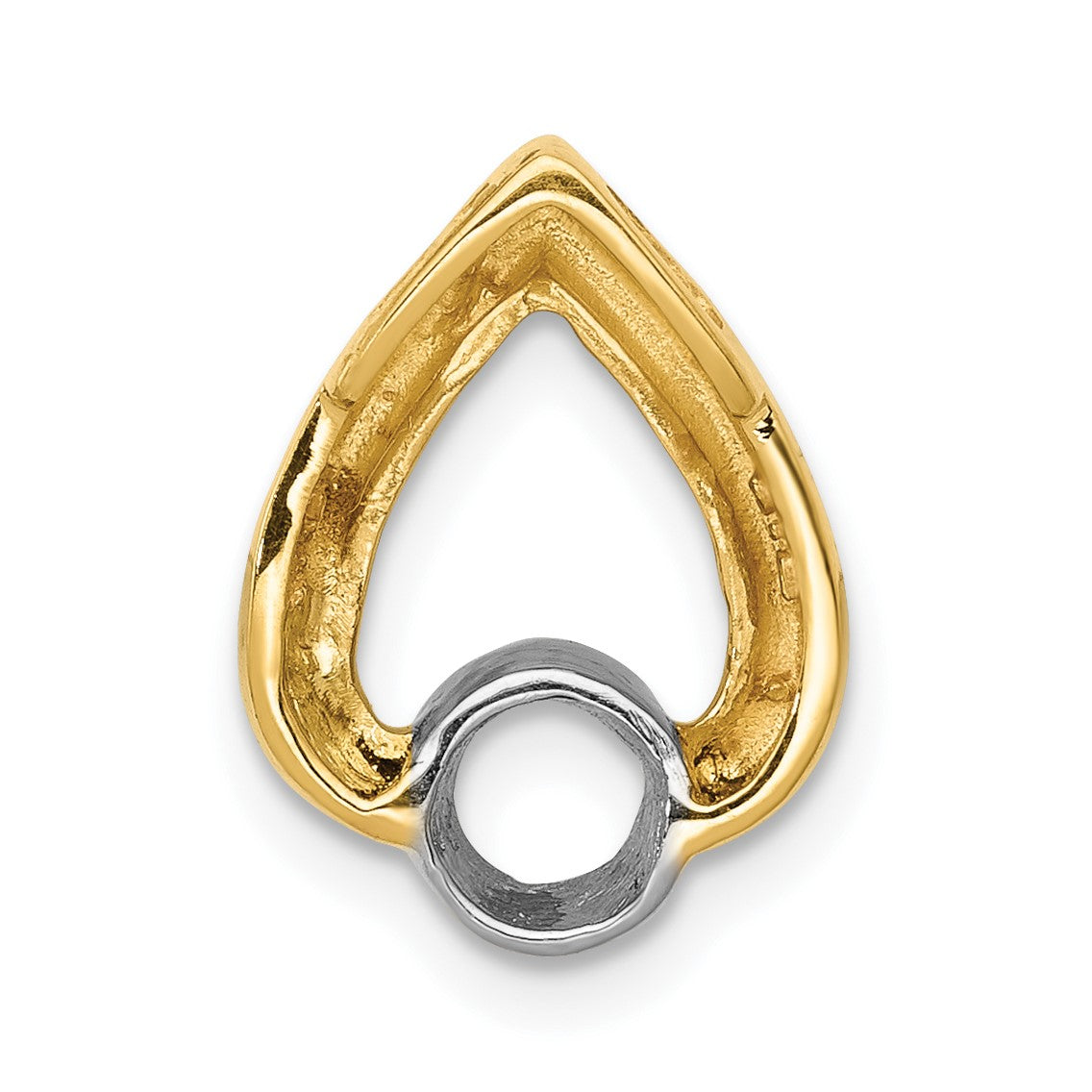 14k Holds 4mm Stone Teardrop Chain Slide Mounting