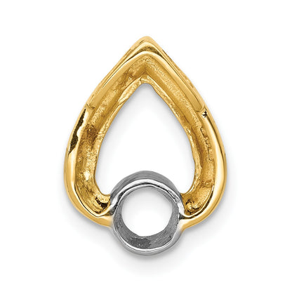 14k Holds 4mm Stone Teardrop Chain Slide Mounting