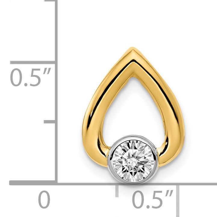 14k Holds 4mm Stone Teardrop Chain Slide Mounting