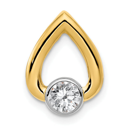 14k Holds 4mm Stone Teardrop Chain Slide Mounting