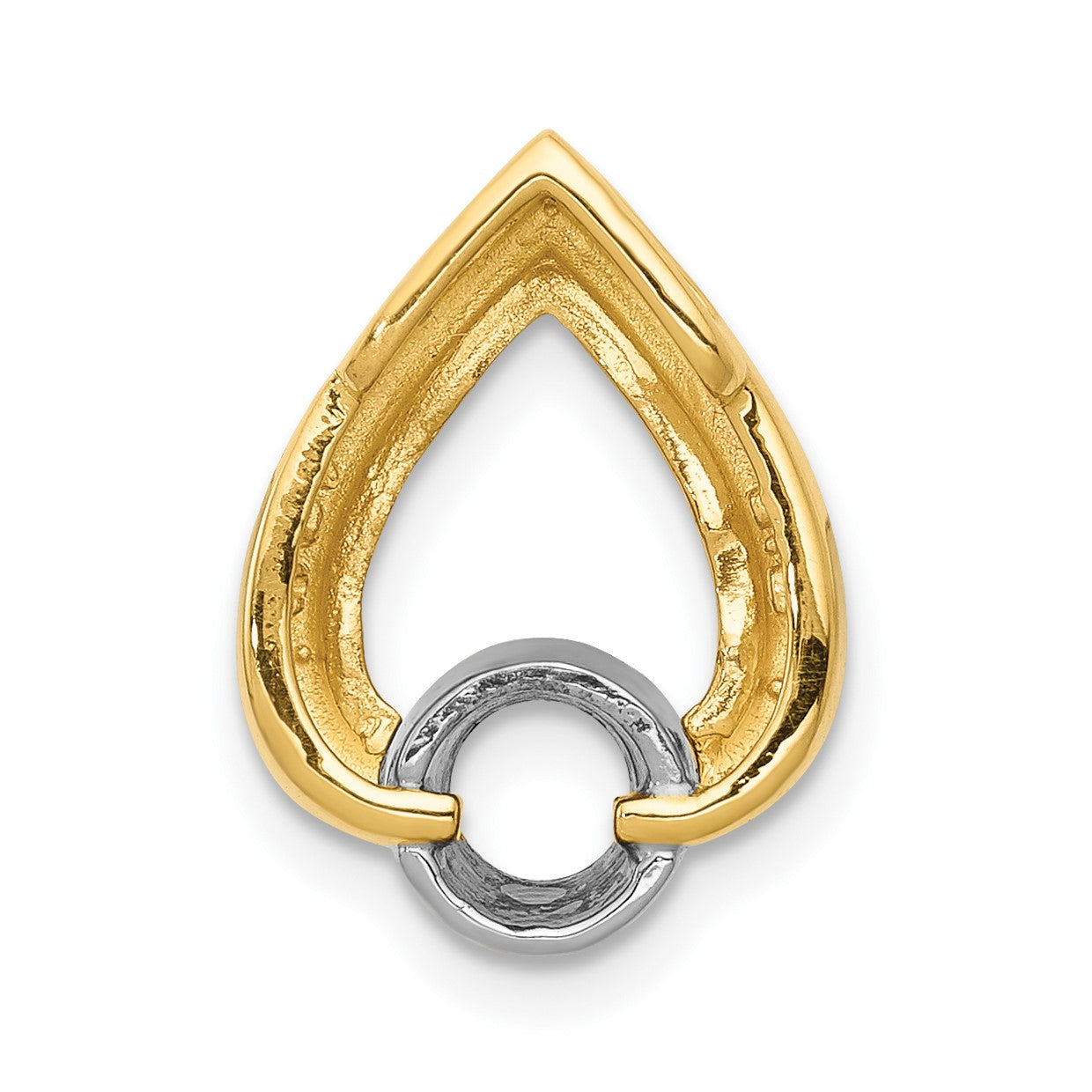 14k Holds 4.4mm Stone Teardrop Chain Slide Mounting