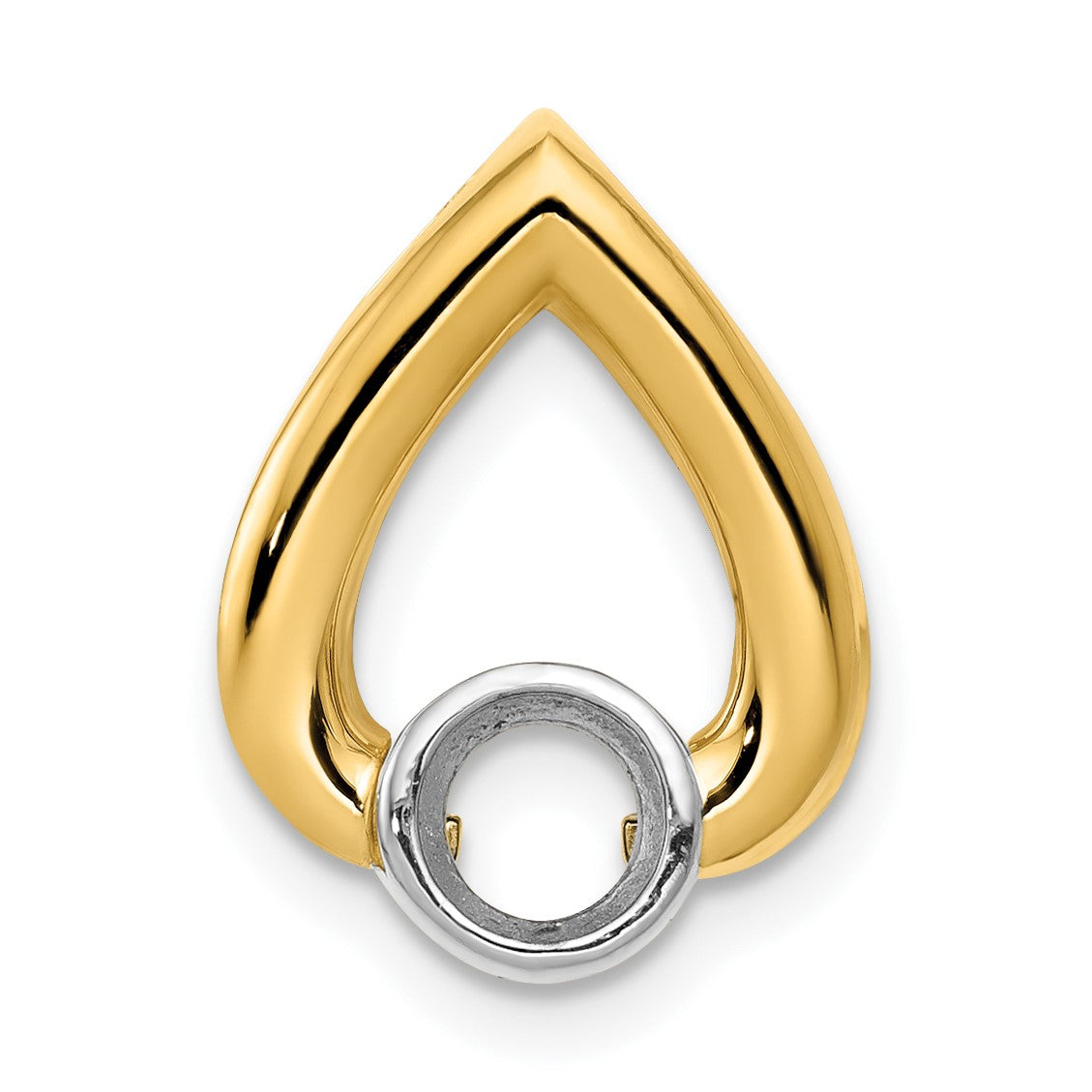 14k Holds 4.4mm Stone Teardrop Chain Slide Mounting