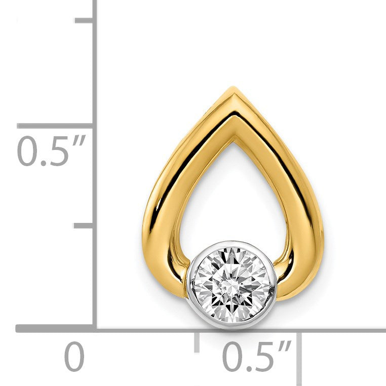 14k Holds 4.4mm Stone Teardrop Chain Slide Mounting