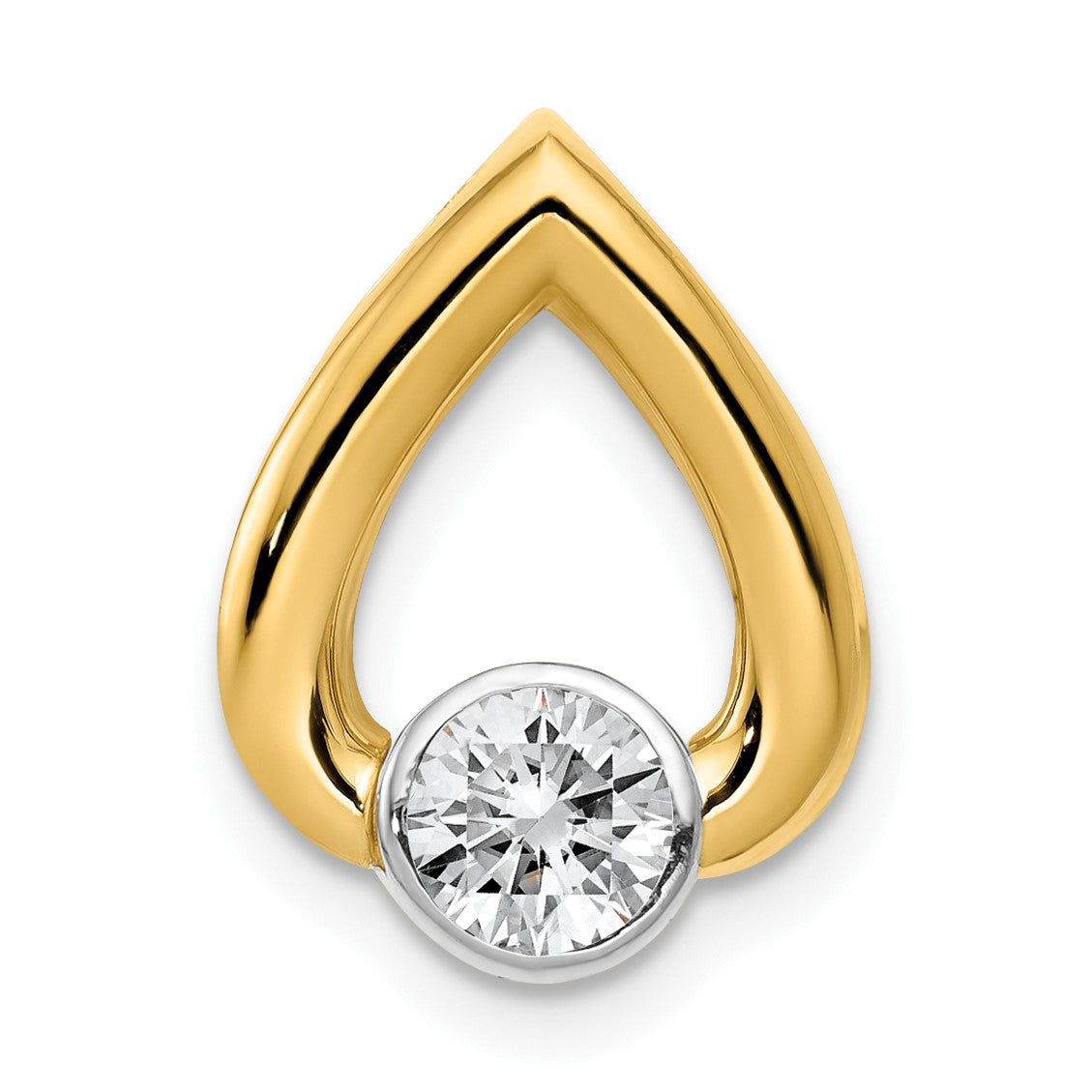 14k Holds 4.4mm Stone Teardrop Chain Slide Mounting