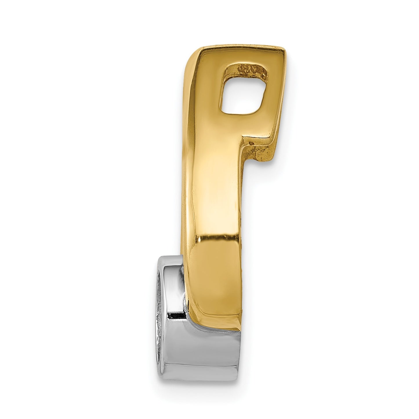 14k Holds 5mm Stone Teardrop Chain Slide Mounting