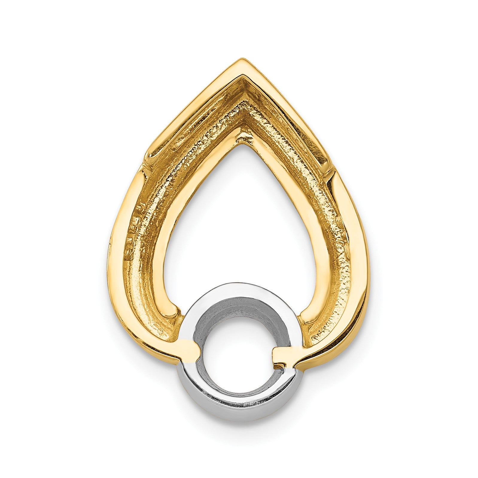 14k Holds 5mm Stone Teardrop Chain Slide Mounting