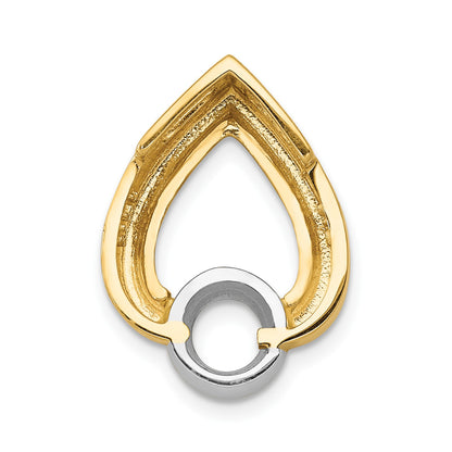 14k Holds 5mm Stone Teardrop Chain Slide Mounting