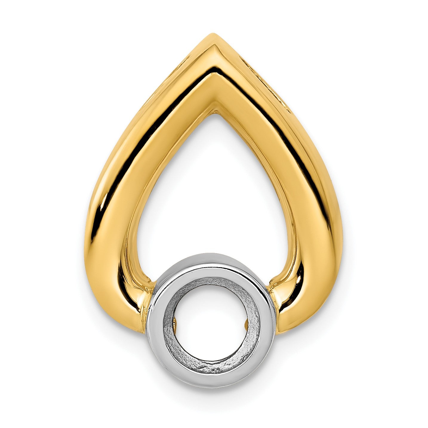 14k Holds 5mm Stone Teardrop Chain Slide Mounting