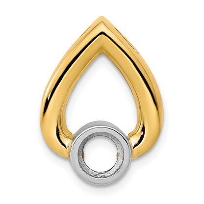 14k Holds 5mm Stone Teardrop Chain Slide Mounting