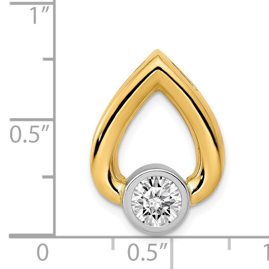 14k Holds 5mm Stone Teardrop Chain Slide Mounting