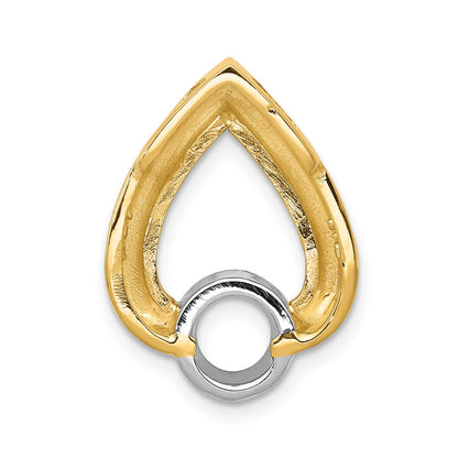 14k Holds 5.8mm Stone Teardrop Chain Slide Mounting