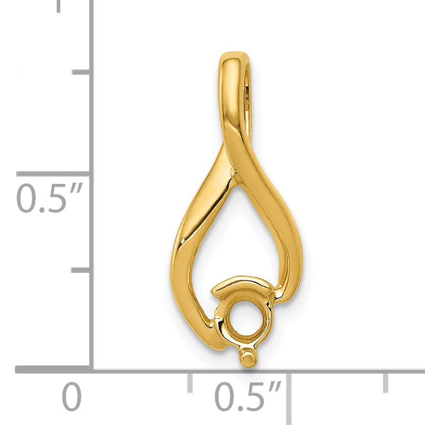 14k Holds 4mm Stone Fancy Slide Mounting Fits up to 2mm Regular/5mm Fancy or Reversible Omega