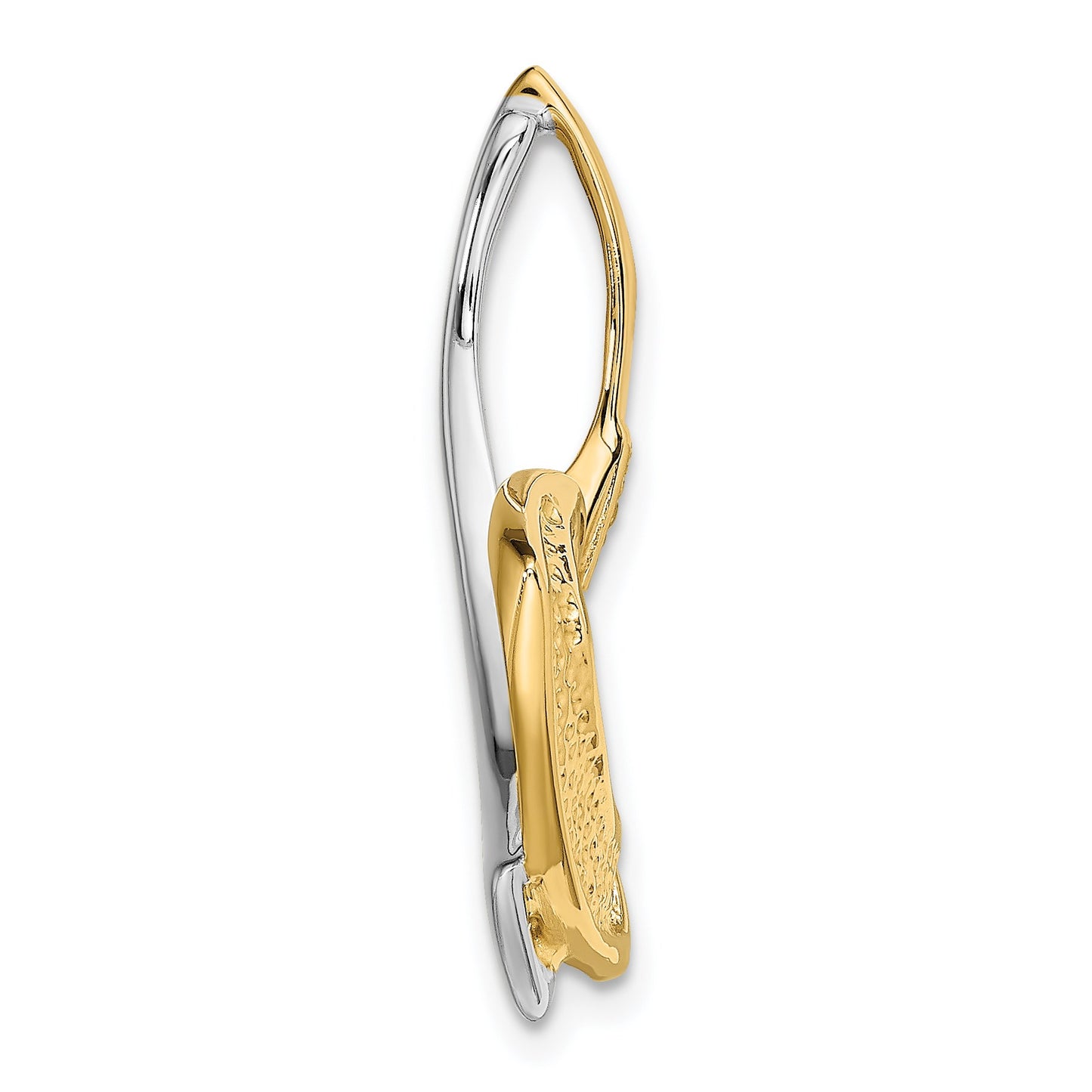 14k Two-tone Peg-Set Diamond Slide Mounting Fits up to 2mm Regular/6mm Fancy or Reversible Omega