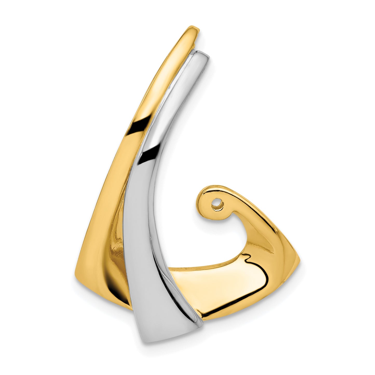 14k Two-tone Peg-Set Diamond Slide Mounting Fits up to 2mm Regular/6mm Fancy or Reversible Omega