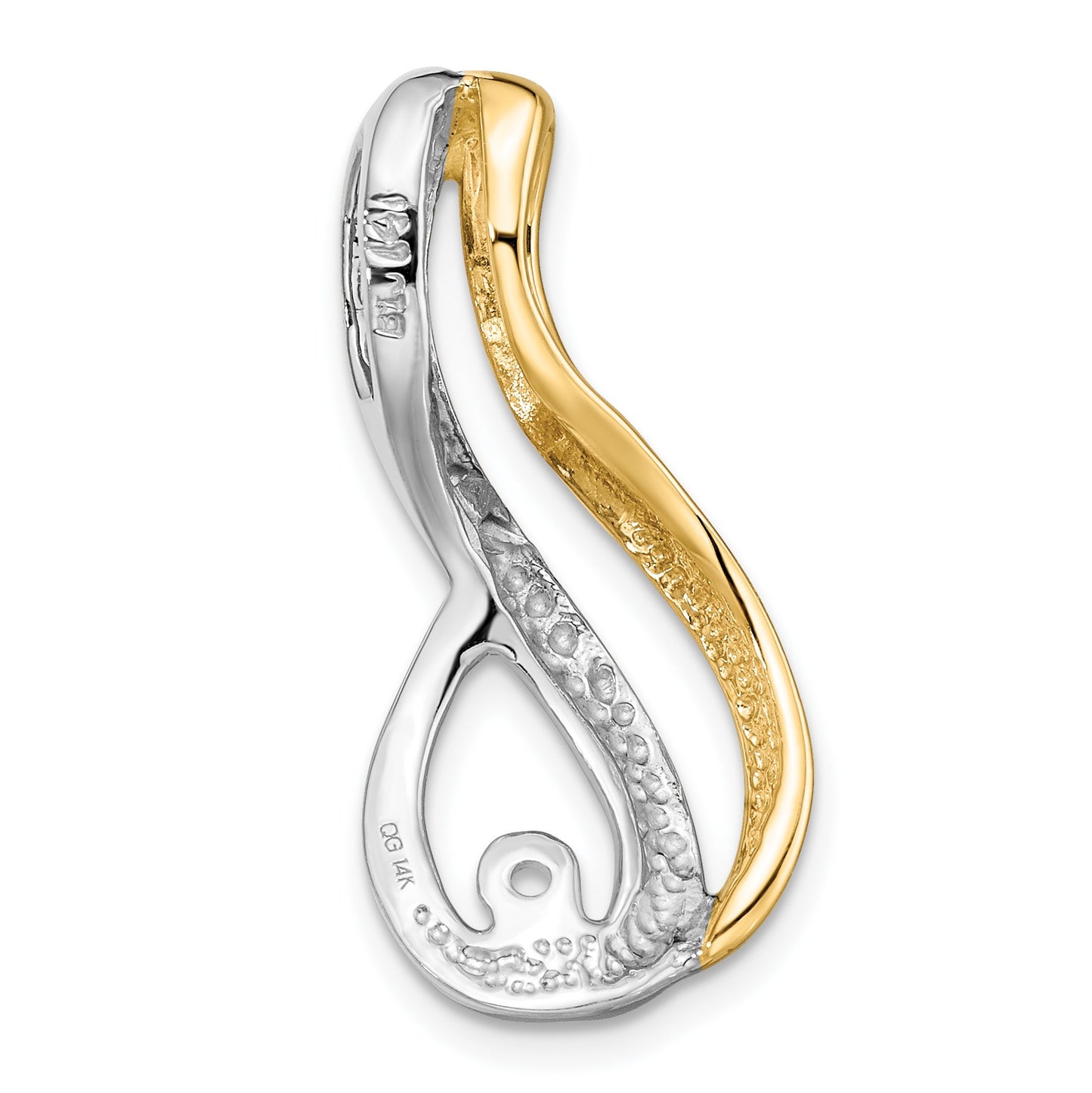 14k Two-tone Peg-Set Diamond Fancy Slide Mounting Fits up to 6mm Regular/8mm Fancy or Reversible Omega