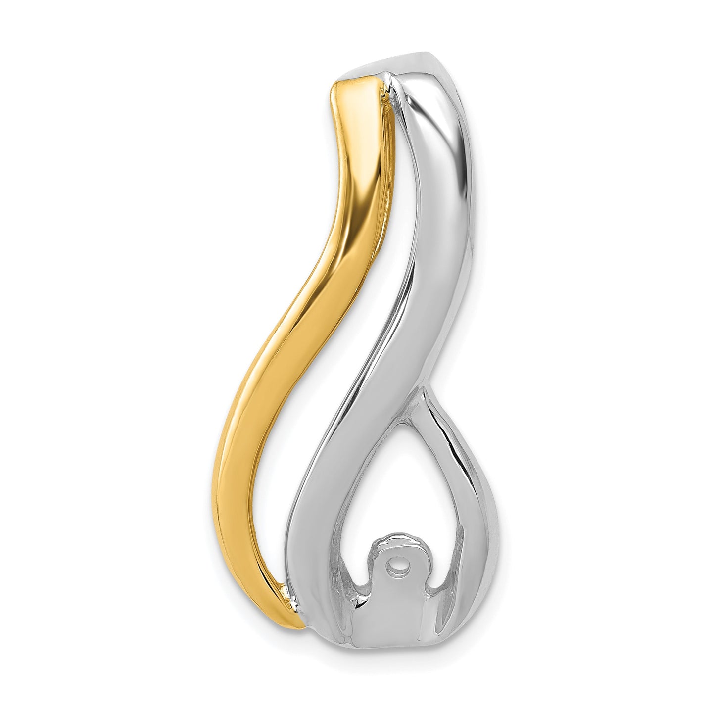 14k Two-tone Peg-Set Diamond Fancy Slide Mounting Fits up to 6mm Regular/8mm Fancy or Reversible Omega