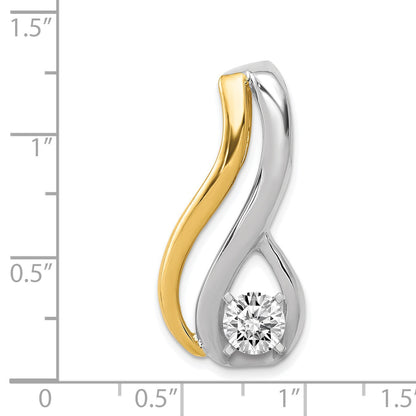 14k Two-tone Peg-Set Diamond Fancy Slide Mounting Fits up to 6mm Regular/8mm Fancy or Reversible Omega