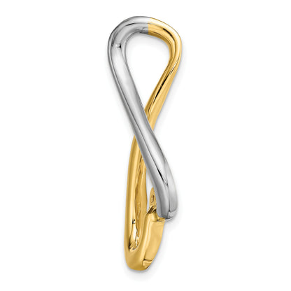 14k Two-tone Fancy Peg-Set Diamond Slide Mounting Fits up to 6mm Regular/Fancy/Reversible Omega