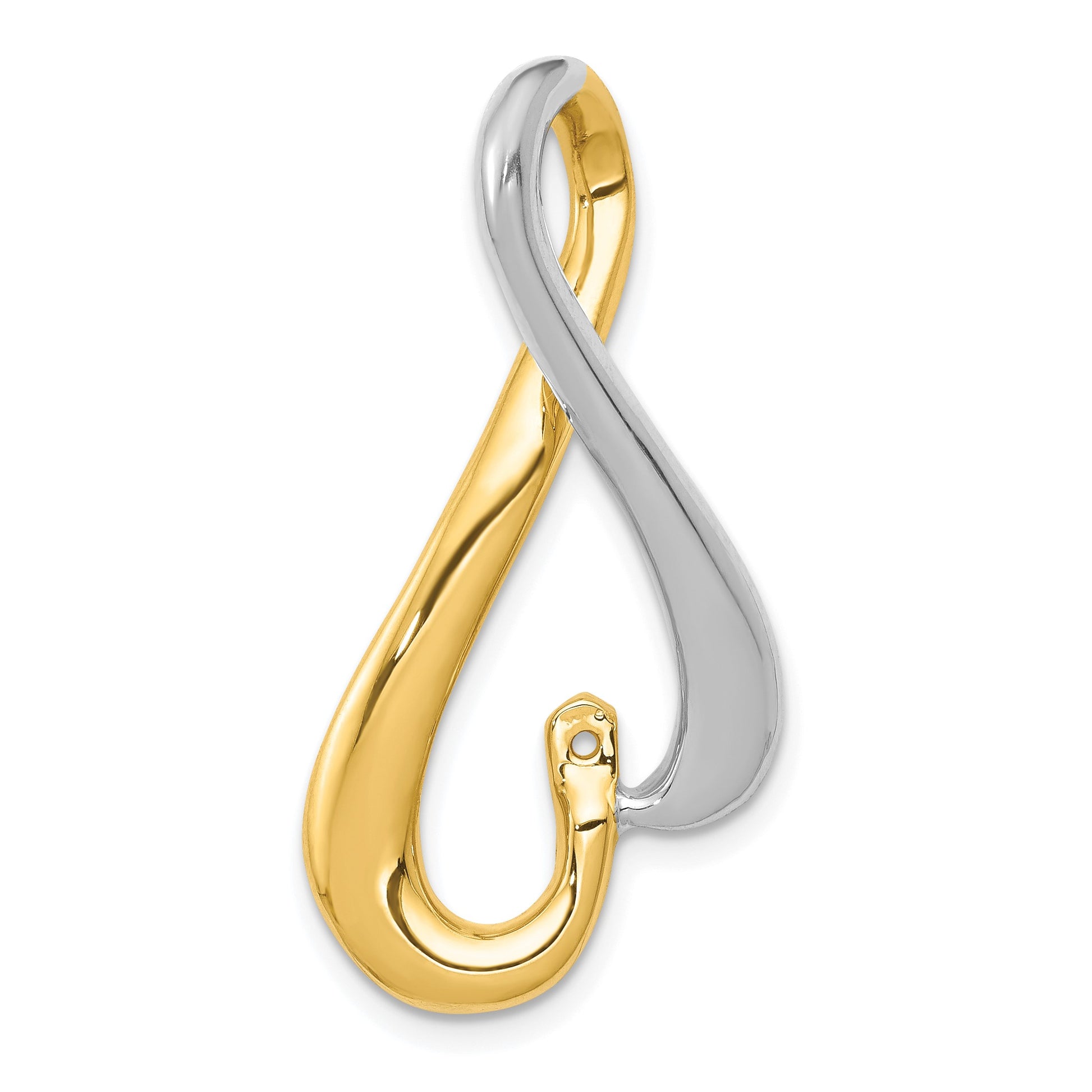14k Two-tone Fancy Peg-Set Diamond Slide Mounting Fits up to 6mm Regular/Fancy/Reversible Omega