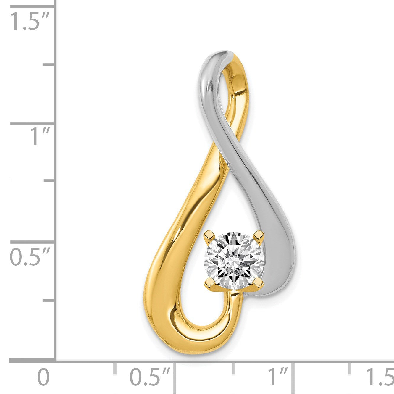 14k Two-tone Fancy Peg-Set Diamond Slide Mounting Fits up to 6mm Regular/Fancy/Reversible Omega