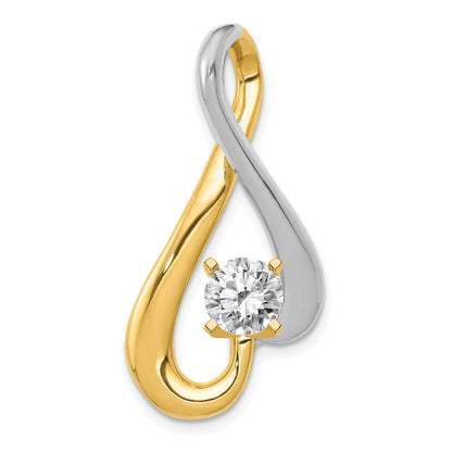 14k Two-tone Fancy Peg-Set Diamond Slide Mounting Fits up to 6mm Regular/Fancy/Reversible Omega
