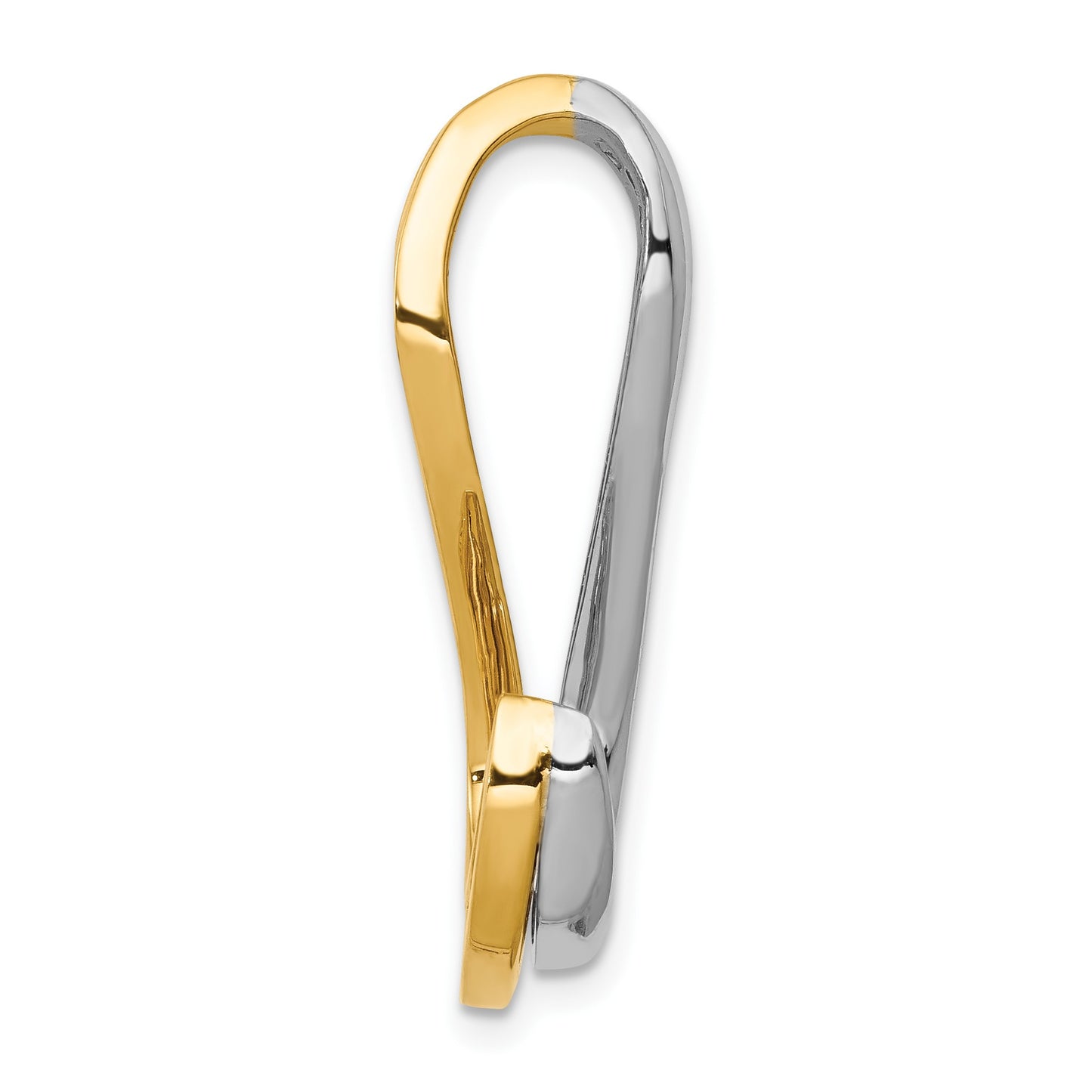 14k Two-tone Peg-Set Fancy Slide Mounting Fits up to 8mm Regular/10mm Fancy or Reversible Omega